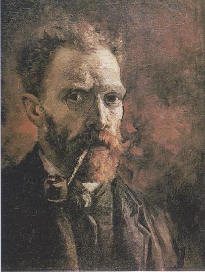 Vincent Van Gogh Self Portrait with pipe oil painting image